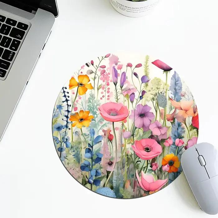 Tapis de souris floral rose