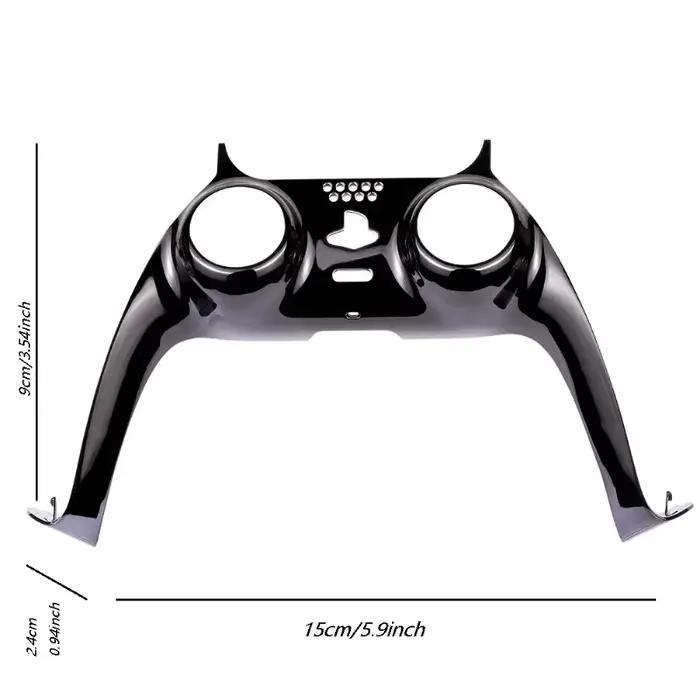 1 pièce Coque de manette de remplacement chromée noire brillante DIY pour PS5