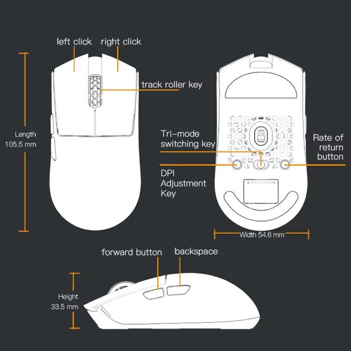 Darmoshark souris de jeu M3 Micro Pro sans fil 8K Tri-Mode PAW3950 30000DPI N52840 Macro jeu Mosue léger petites