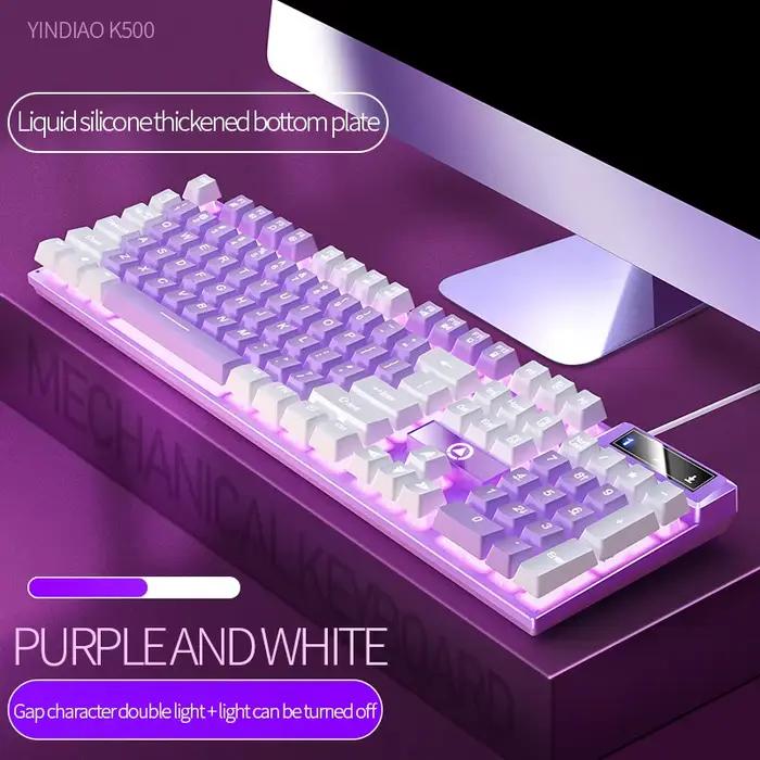 K500 clavier rose couleur mixte blanc