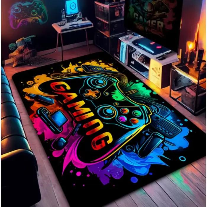 Tapis de jeu pour salle de jeux avec base en plastique antidérapante à points