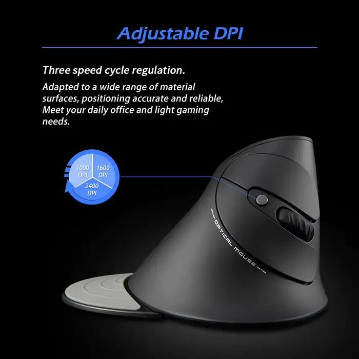 Souris verticale ergonomique sans fil 2.4G avec repose-poignet amovible