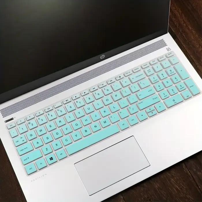 Protecteur de clavier en silicone pour claviers d'ordinateurs portables HP série 15 imperméable à la poussière et à l'eau pour une utilisation durable et personnalisable en blanc ou noir