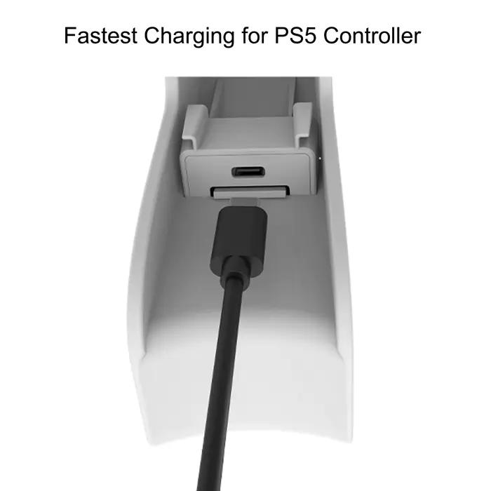 Chargeur de contrôleur PS5 avec support casque station de chargement intelligente pour contrôleur PS5 economiseur d'espace pour gamer occasions spéciales