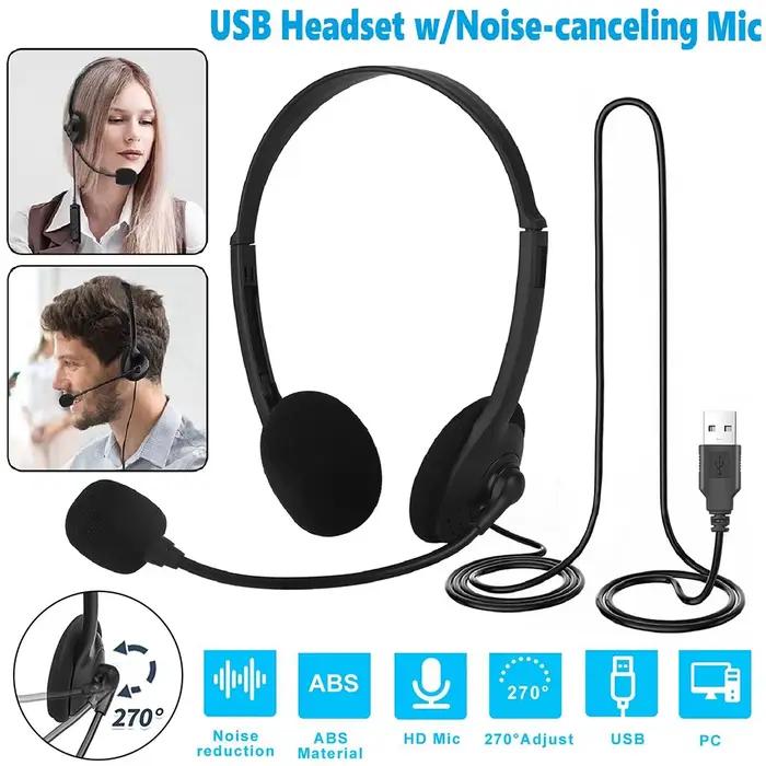 Antibruit Casque PC Gaming Avec Microphone USB Filaire