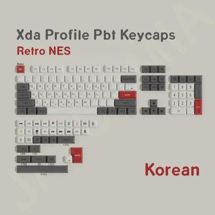 XDA PBT Keycaps DE ES FR KR EN RU Abnt2 Keycap colorant Sub rétro FC pour clavier mécanique de jeu disposition ISO personnalisé GMK67 Wooting