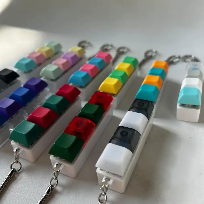 Relaxant bricolage clavier Fidget porte-clés Keycap touches bouton Clicker jouet soulagement du Stress passez le temps