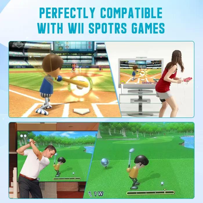 Manette Motion Plus 2 en 1 pour Nintendo Wii/Wii U/Wii Mini avec coque en silicone et sangle compatible