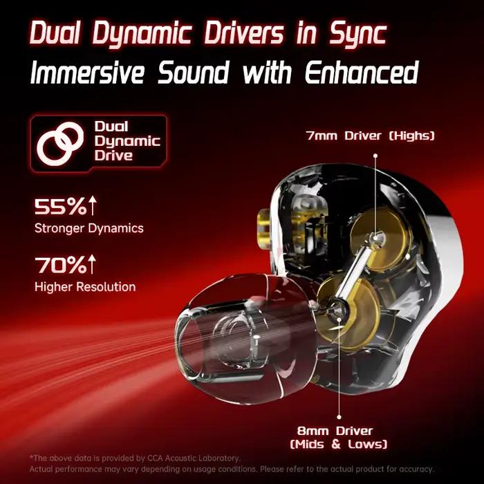 Casque de jeu filaire intra-auriculaire CCA Falcon à double action