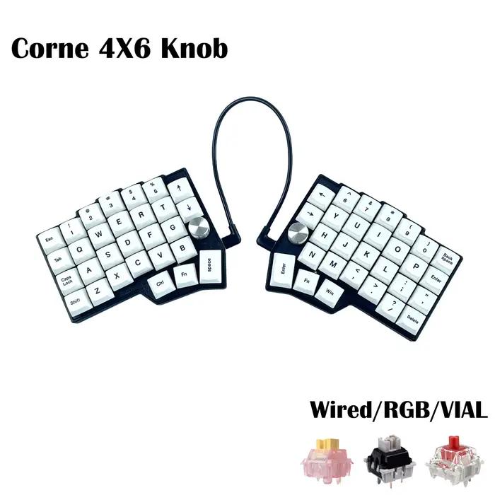 Clavier mécanique ergonomique divisé 4x6 avec double molettes