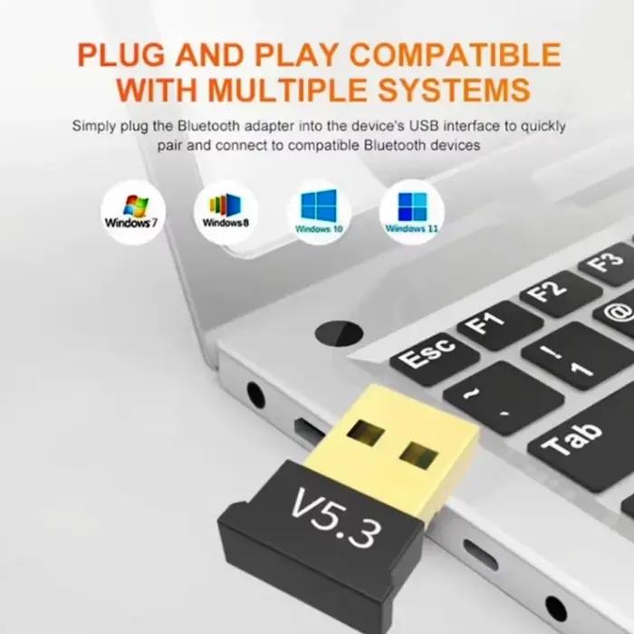 Adaptateur USB Bluetooth 5.3 pour PC ordinateur portable Dongle sans fil