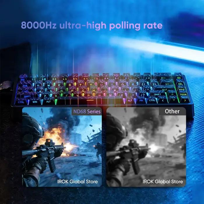 Clavier mécanique magnétique filaire pour jeux IROK ND68 Pro ND68
