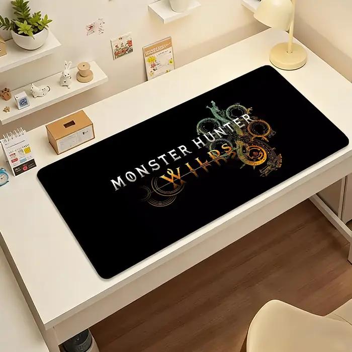 Tapis de souris Game Monster Hunter W-Wilds en caoutchouc avec repose-poignet pour joueurs et décor de bureau résistant et antidérapant pour ordinateur portable et table de travail