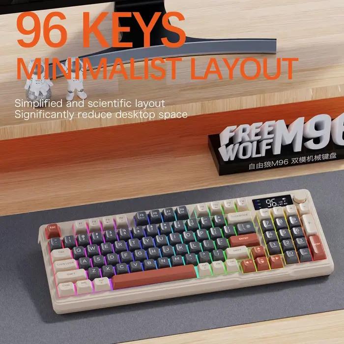 FreeWolf-Clavier sans fil M96 avec écran