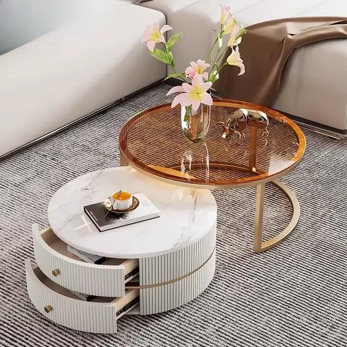 Table basse moderne et simple, esthétique, pour petit appartement, mignonne et unique, table gigogne, meuble de salon