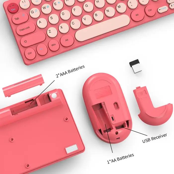 Clavier et souris sans fil colorés 2.4G