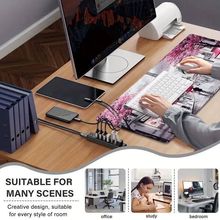Grand tapis de bureau en fleurs de cerisier de Paris