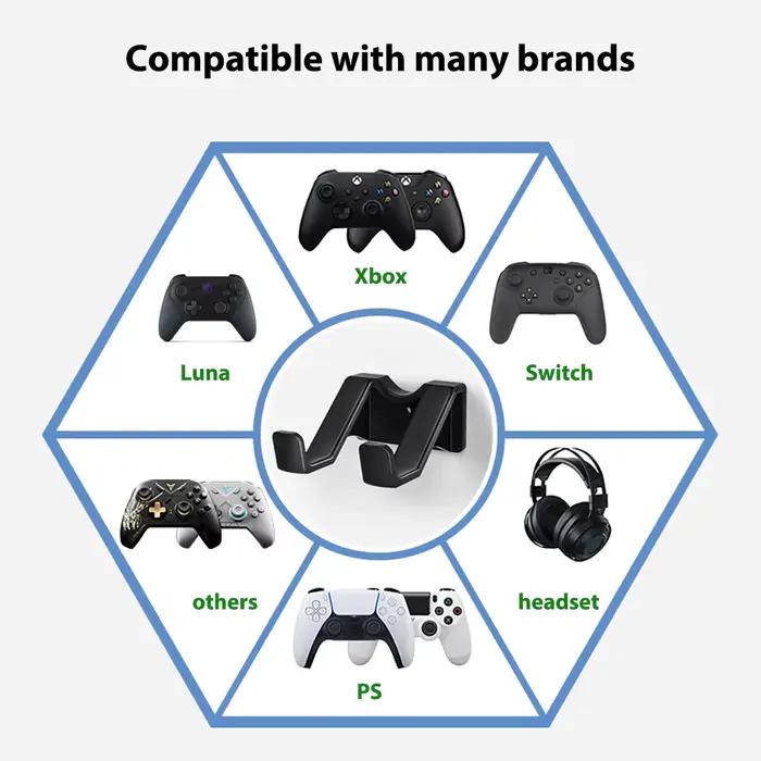 Support de console PS5 en métal pour installation horizontale sous le bureau avec support mural en plastique ABS durable et coussinets en silicone pour protection
