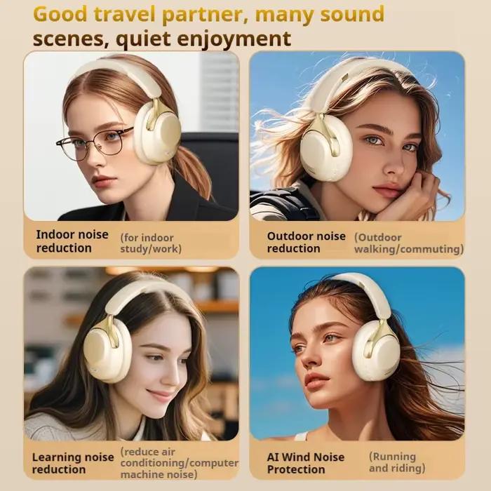 ANC réduction du bruit 100H temps de jeu casque Bluetooth 360 ° Écouteurs sans fil de joueur de sport d'écouteurs de