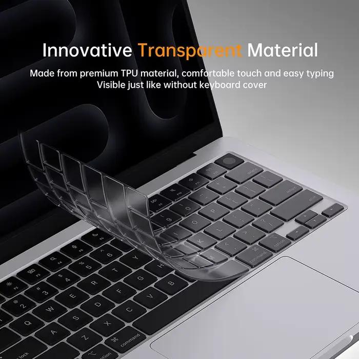 Housse de clavier transparente pour MacBook Air13.6 M4 A3240 2025 M3 M2 Pro 13 "Air13 A2179 A2337 A1369 A1466 Air 15.3 M4 A3241 A3114 A2941