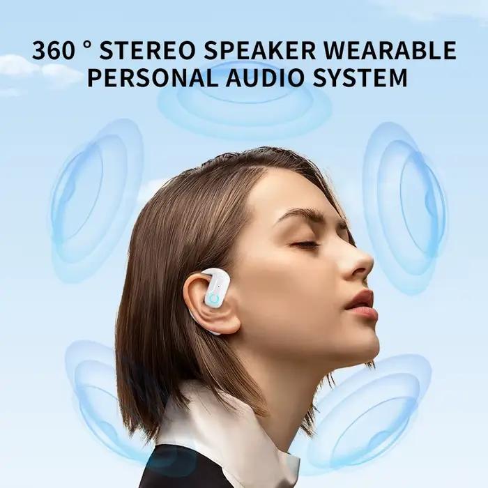 Casque sans fil ouvert Bluetooth 5.4 180 ° Rotation réglable gauche droite oreille universelle écouteur micro Sport