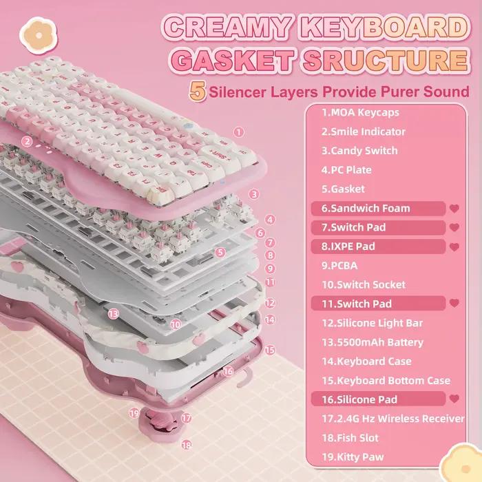 Clavier mécanique sans fil YUNZII C75