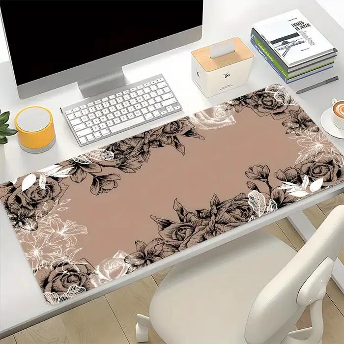 Tapis de souris à fleurs brunes