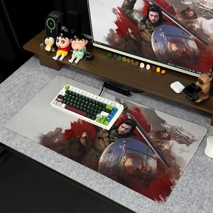 Jeu c-cramois désert tapis de souris Xxl ordinateur grande taille antidérapant Gamer clavier 90x40 cm Art Design HD