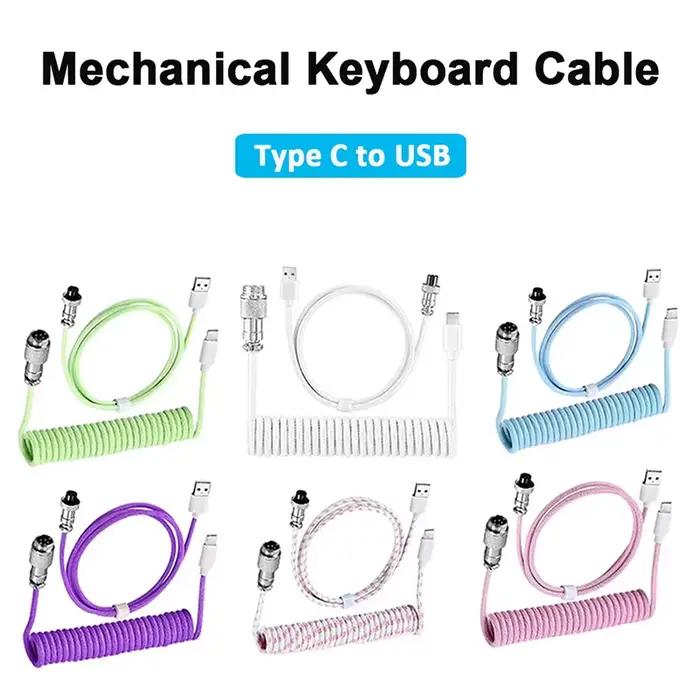 Câble enroulé pour clavier mécanique de Type C