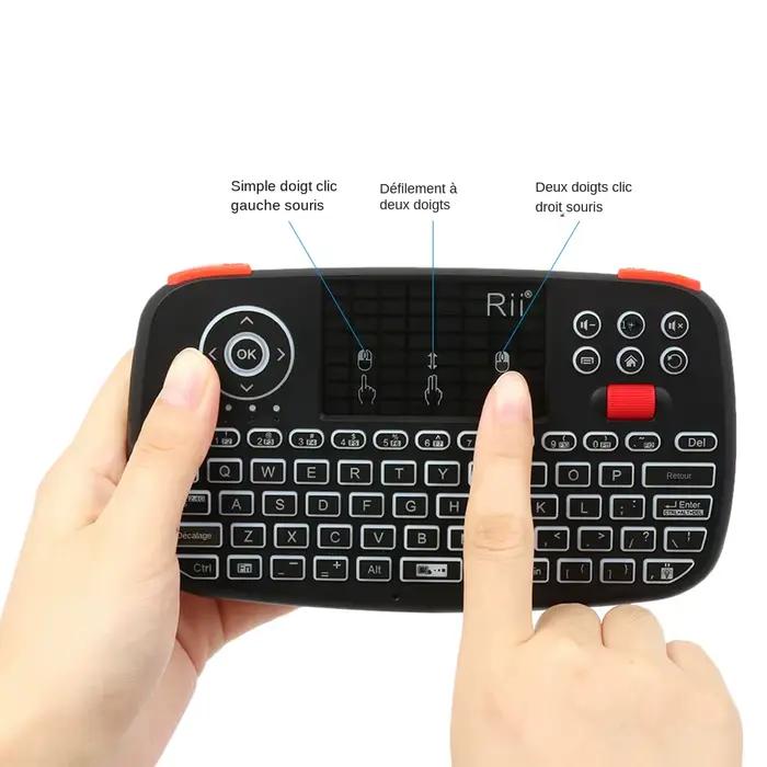 Mini Clavier Sans Fil Rii i4 Multifonctionnel Avec Pavé Tactile Pour Windows Android TV Box Smart TV Occasions Spéciales Jeux Multimédia