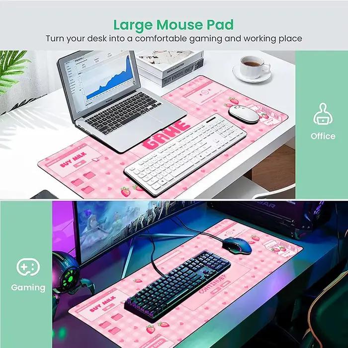Tapis de souris de jeu E-sports rose Kawaii