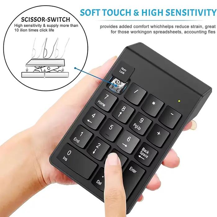 Clavier numérique sans fil filaire à 18 touches USB 2.4G Mini