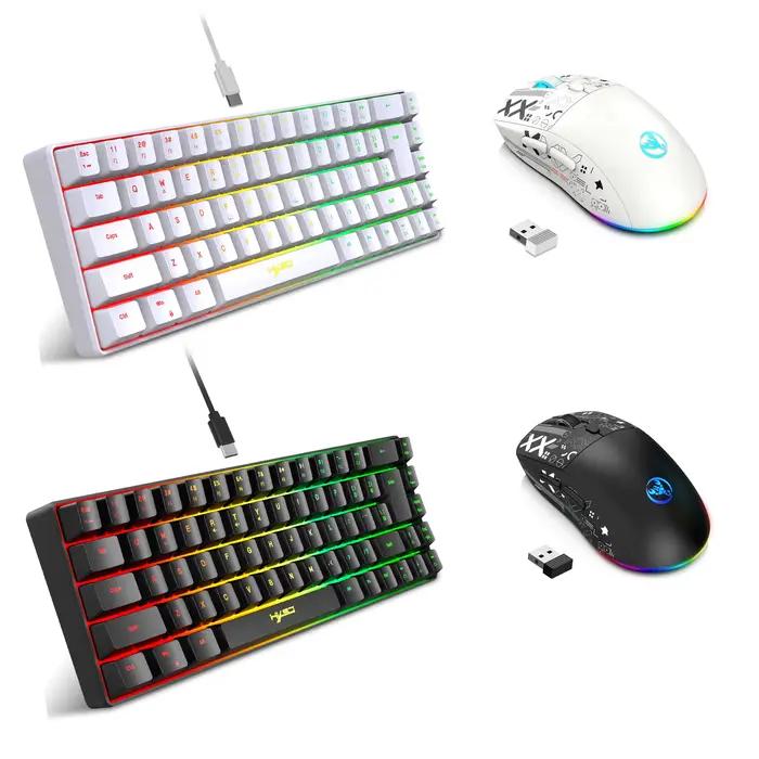 60% jeu clavier et souris combo ensemble gamer blanc
