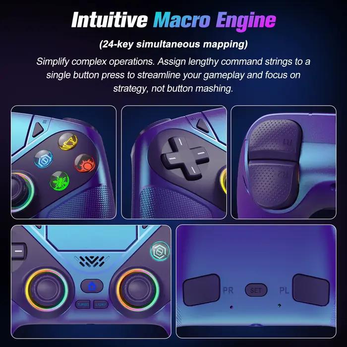 Manette de jeu RGB pour Playstation 5/PS5 Pro/Slim/PC