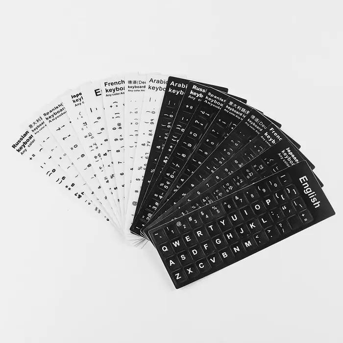 Autocollants de clavier de disposition d'alphabet pour ordinateur portable