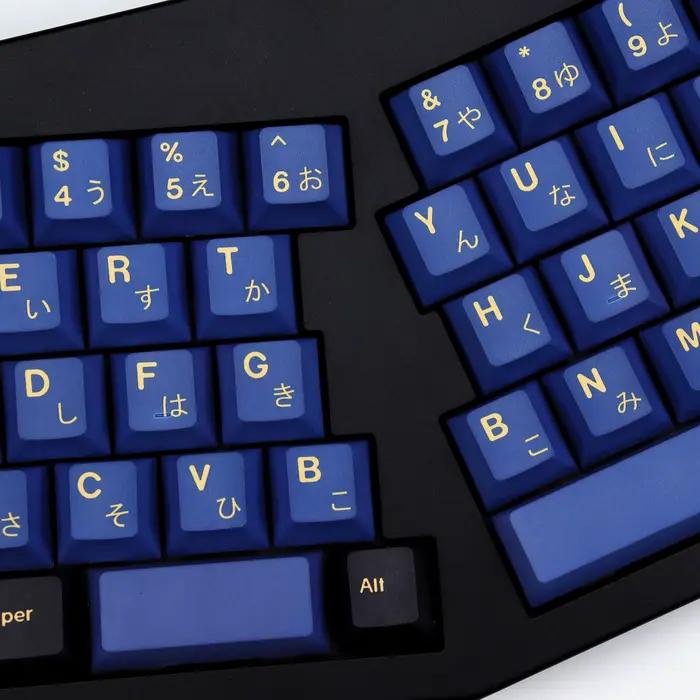 KBDiy japonais rétro bleu samouraï GMK Keycap cerise profil Alice ISO PBT Keycaps pour Aula clavier mécanique Gamer espace divisé