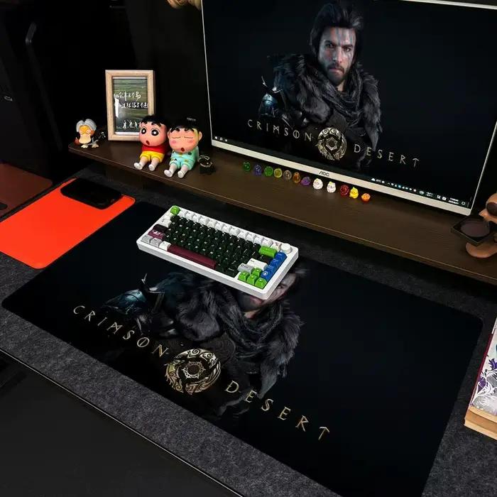 Jeu c-cramois désert tapis de souris Xxl ordinateur grande taille antidérapant Gamer clavier 90x40 cm Art Design HD