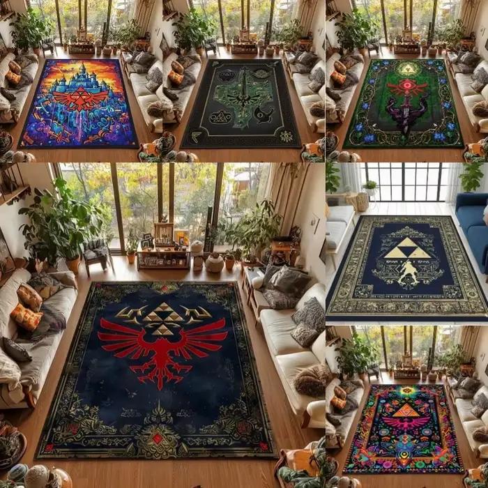 Tapis de jeu VIKAMA antidérapant Zelda Triforce pour la décoration de la salle de jeux