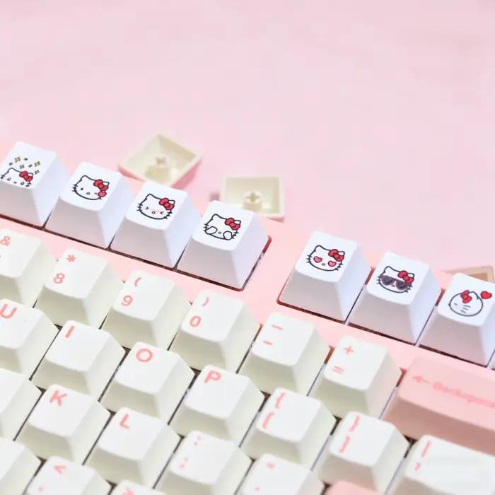 Capuchons de touches de clavier mignons Sanrio blanc Hello Kitty