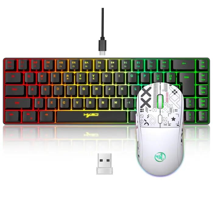 60% jeu clavier et souris combo ensemble gamer blanc