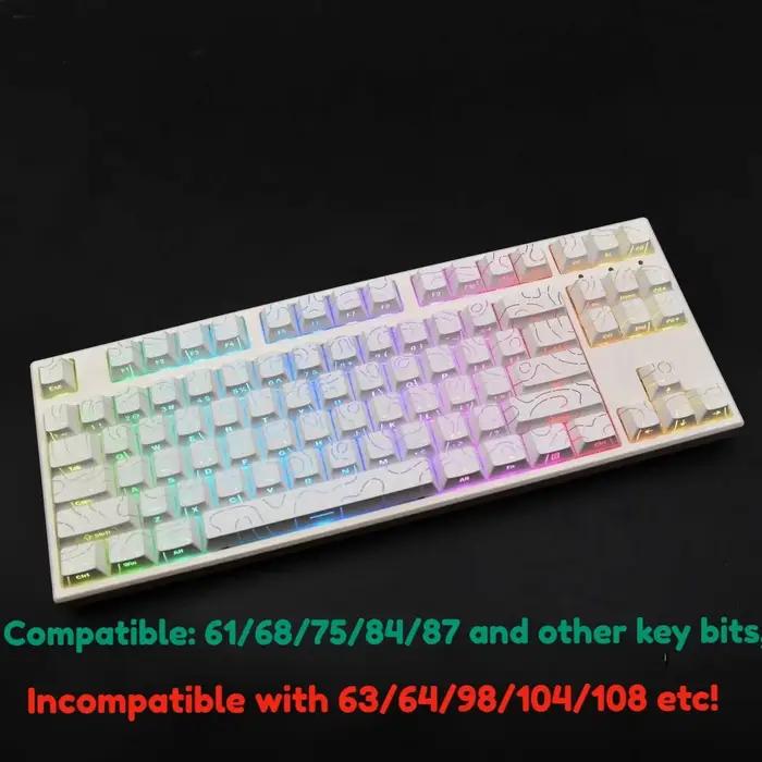 2025 Super Contour PBT Keycaps côté lueur lumière clavier mécanique hauteur d'usine d'origine pour 61/68/75/84/87