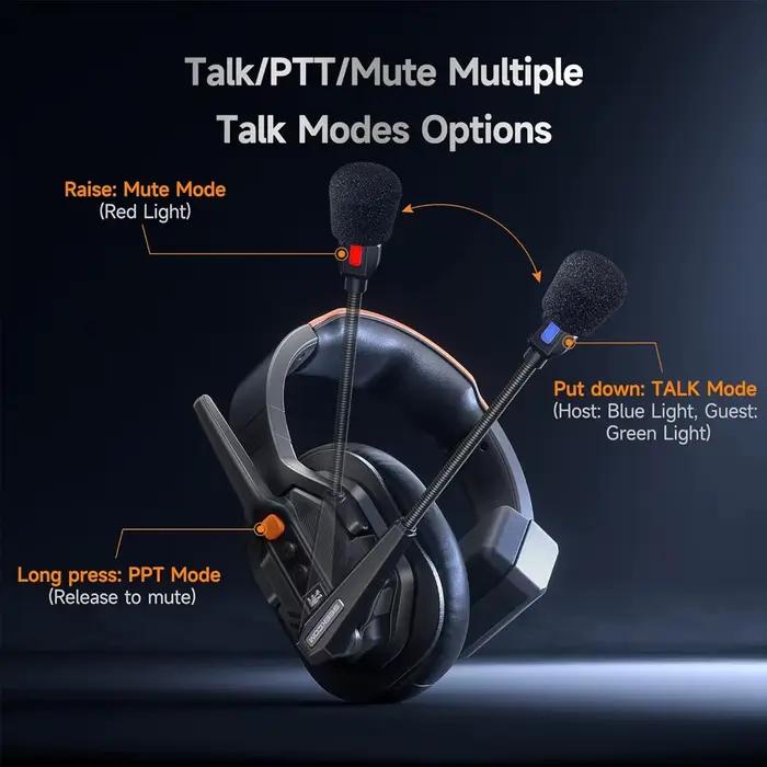 Système de casque d'intercom sans fil COMICA Seekcom S1 500m/1640ft 2.4GHz Full-Duplex Communication pour 5 personnes
