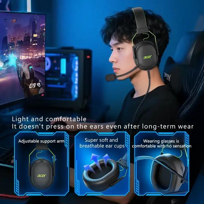 2025 Acer casque OHW200 7.1 son Surround filaire USB