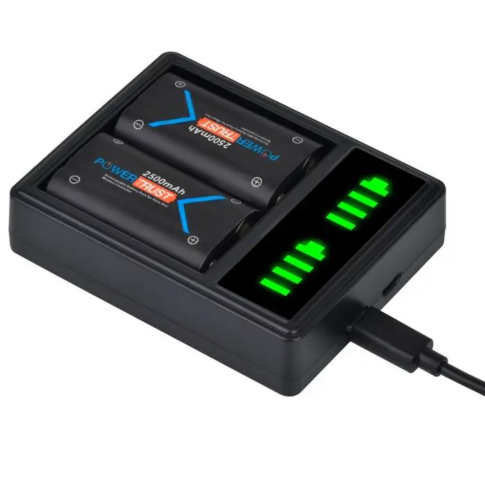 Pack de batteries rechargeables 2500mAh avec station de charge double LED pour manettes de jeu sans fil Xbox Series X S