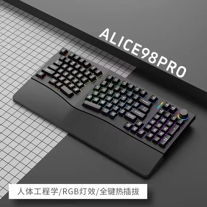 Feker-Clavier de jeu ergonomique filaire ou sans fil AlSTR98 Pro