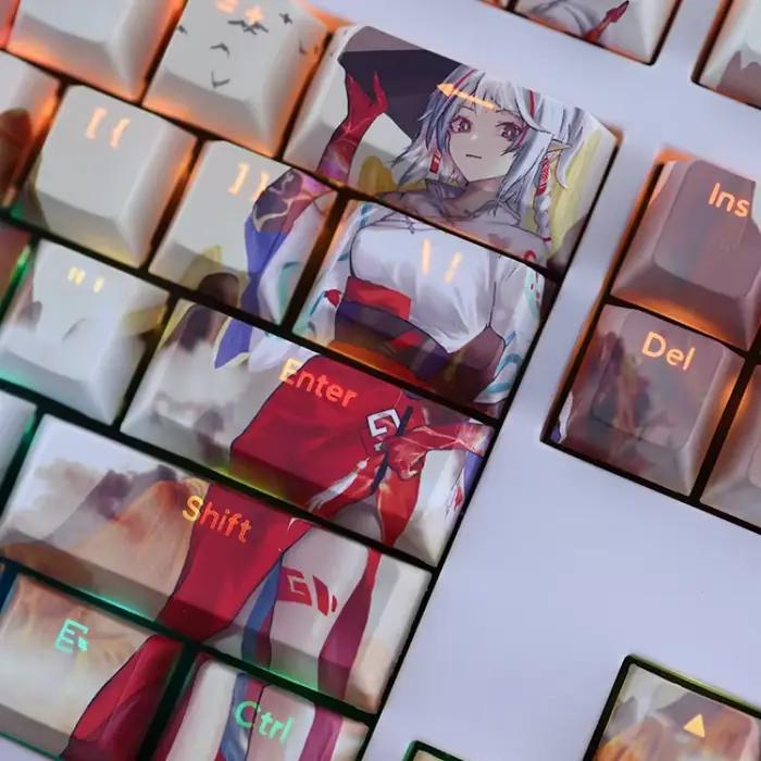 108 touches/ensemble Nian archevaliers Anime thème Style beauté fille PBT Keycaps profil cerise pour MX Switch bricolage clavier mécanique