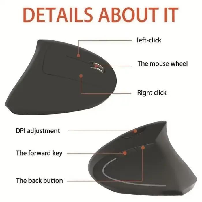 Souris verticale sans fil, souris de jeu, souris d'ordinateur, ergonomique