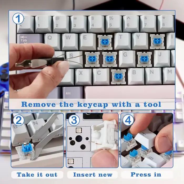 50 interrupteurs de clavier bleus