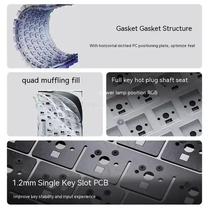 Ajazz Ak820 Pro clavier mécanique professionnel écran Tft bouton multifonctionnel