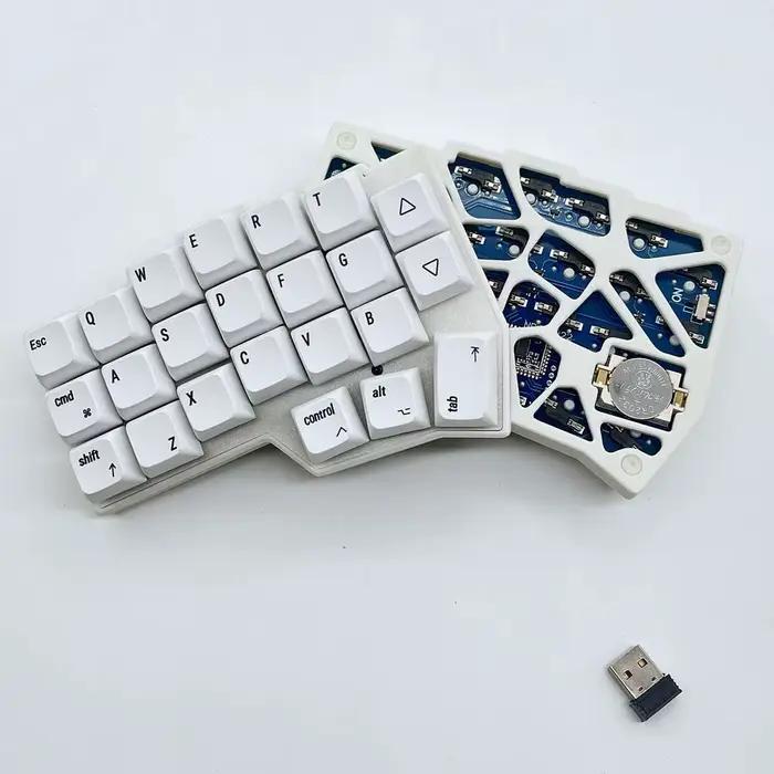 Corne V4 2.4g clavier divisé remplaçable à chaud 46 touches disposition ergonomique